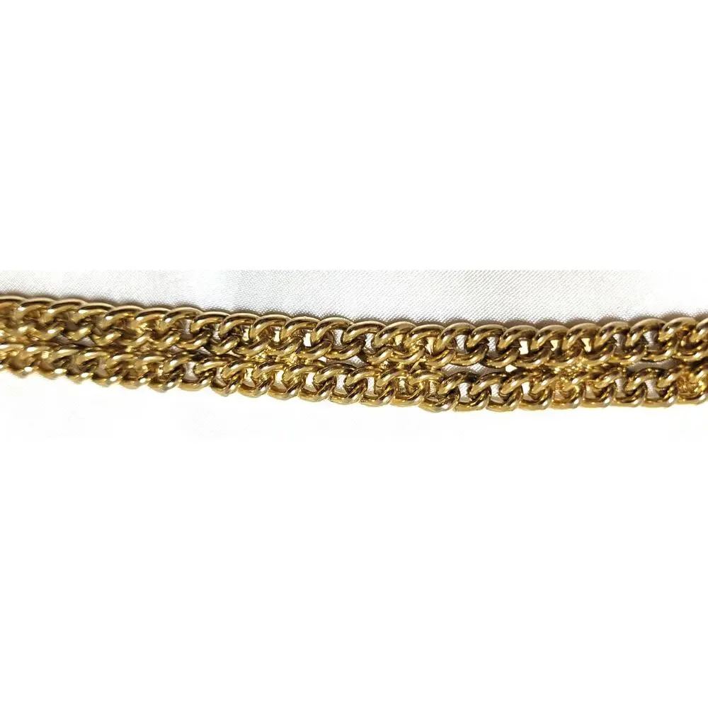 Vtg 60s 70s Gold Tone Chunky Panel Link Bracelet Heavy Geometric Textured 7.25